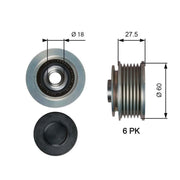 Gates Alternator Overrunning Freewheel Clutch OAP7176