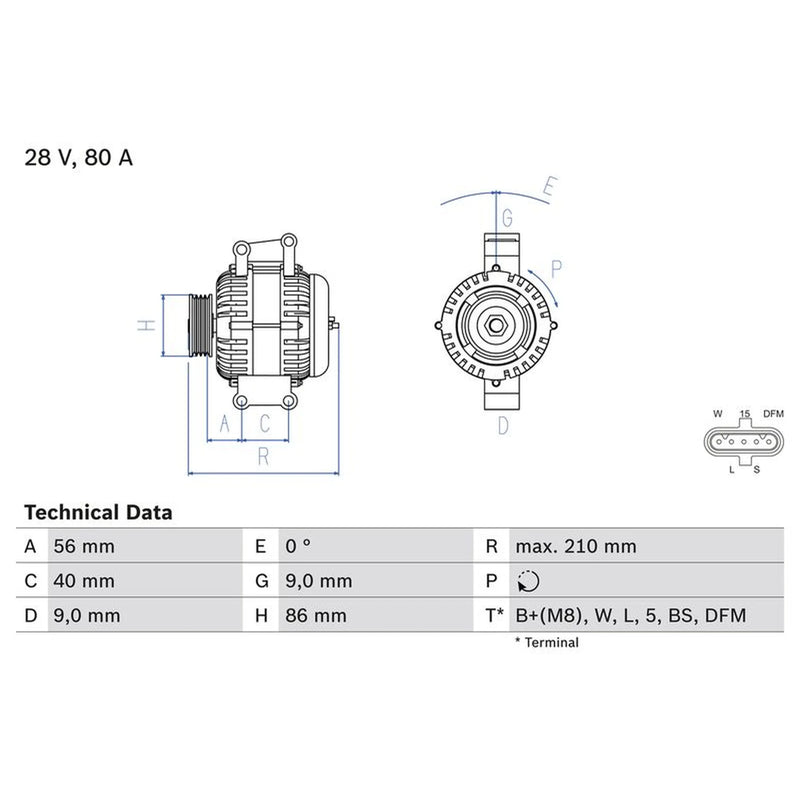 Bosch Car Alternator 12V 0 986 049 320