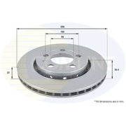 Comline 2 x Vented Rear Brake Discs ADC1447V-x2