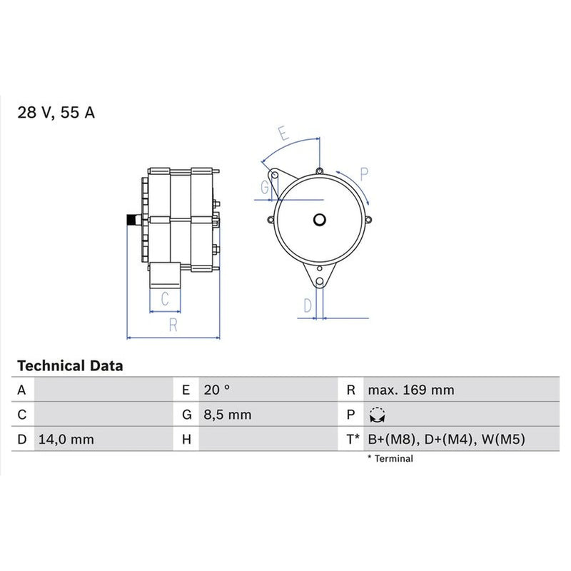Bosch Car Alternator 12V 0 986 034 370