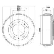 Mintex Brake Drum Assembly Rear MBD057