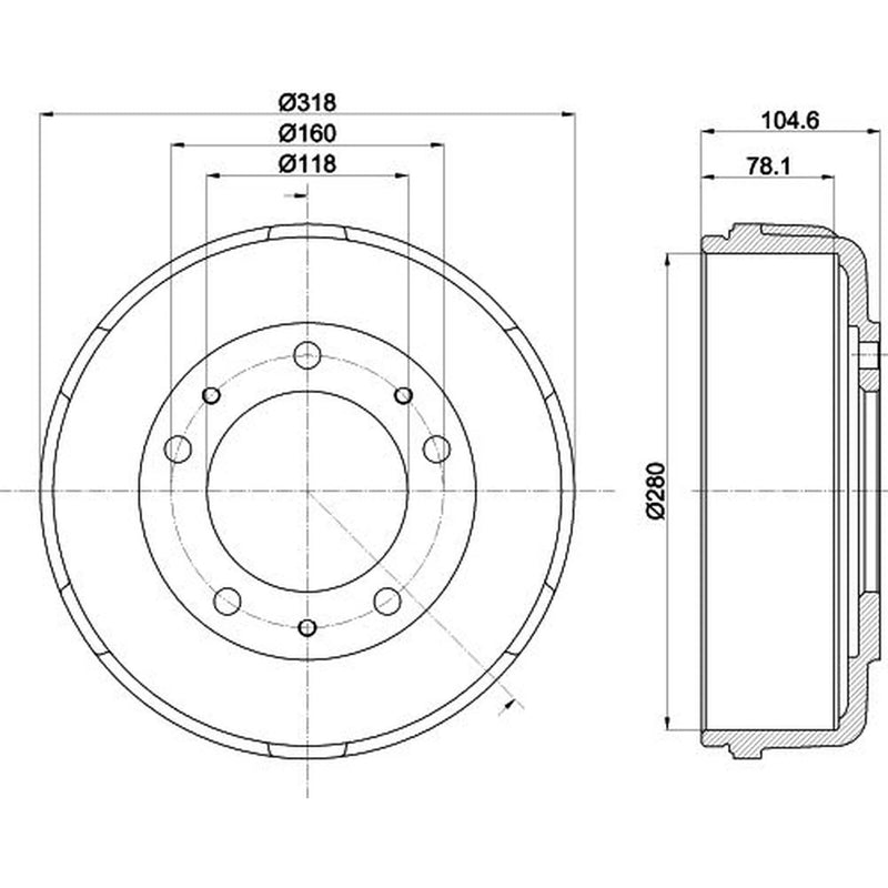 Mintex Brake Drum Assembly Rear MBD057