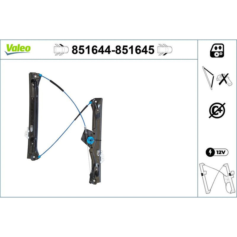 Valeo Electric Window Regulator Lifter Left Front 851644