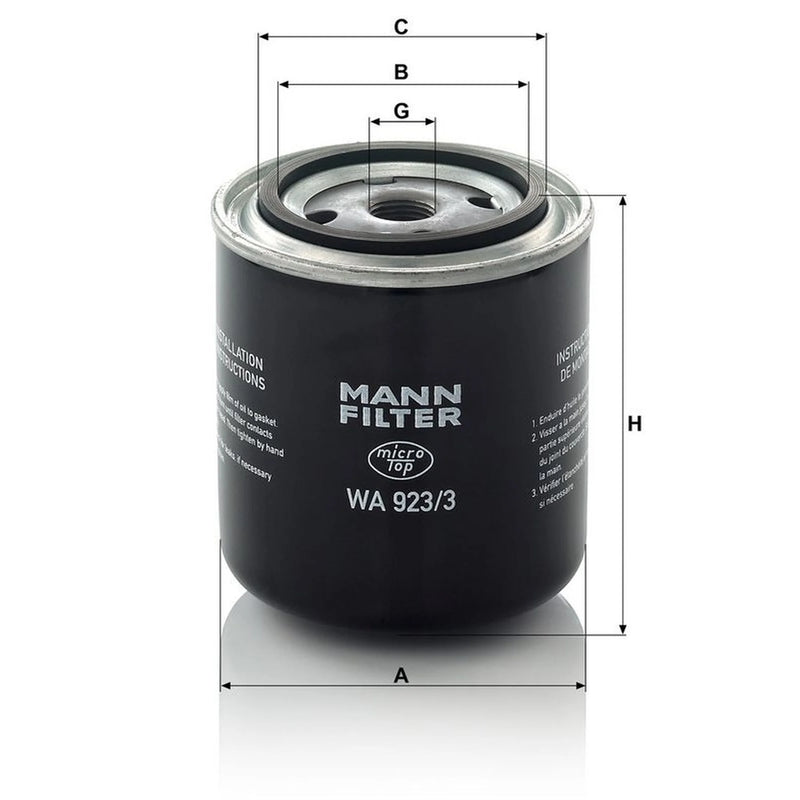 MANN-FILTER Coolant Filter Cartridge WA 923/3