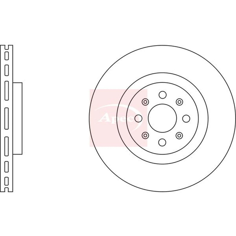Apec 2 x Vented Front Brake Discs DSK3769-x2