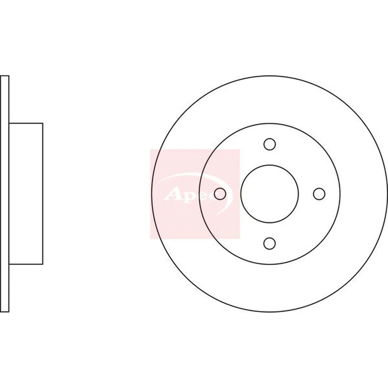 Apec 2 x Solid Rear Brake Discs DSK2162-x2
