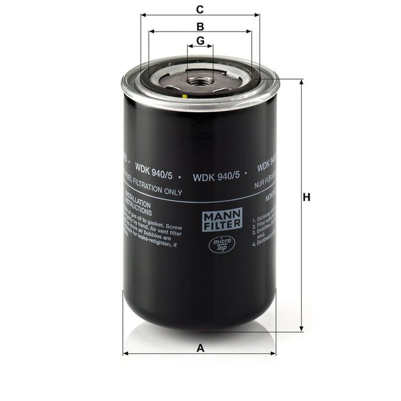 MANN-FILTER Fuel Filter Element WDK 940/5