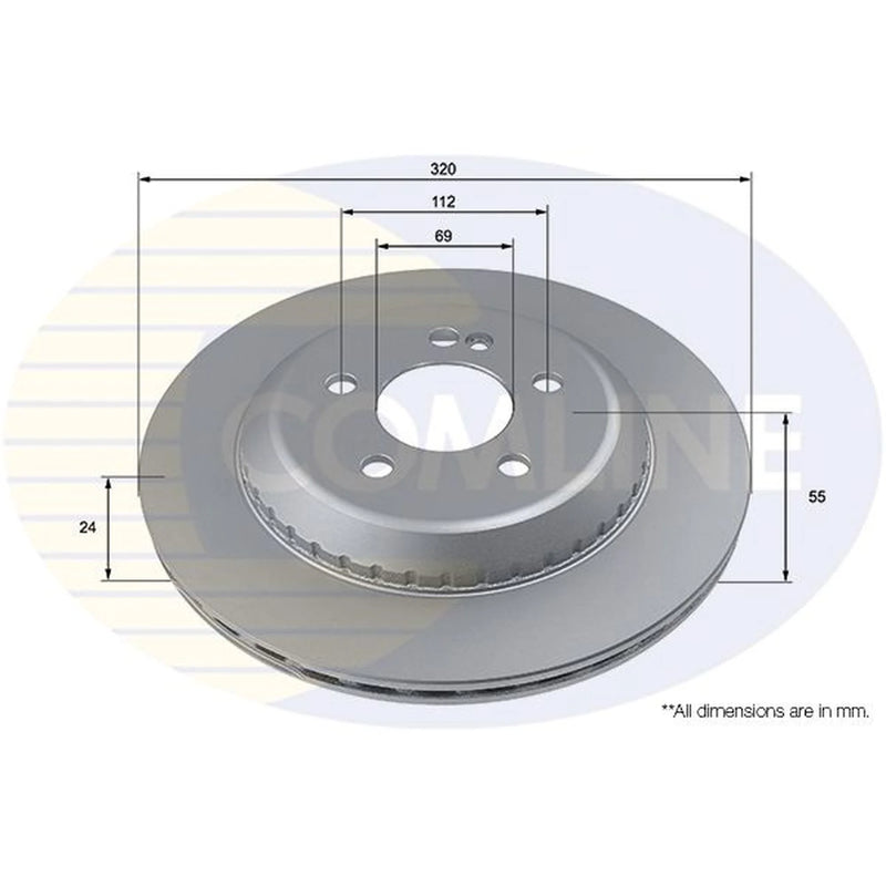 Comline 2 x Vented Rear Brake Discs ADC4088V