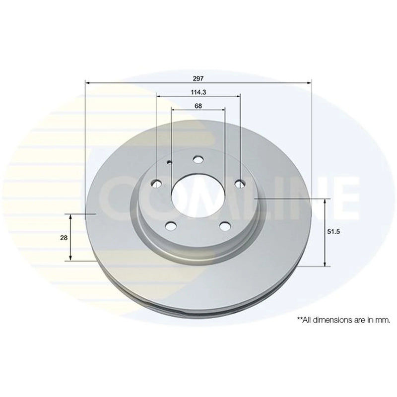 Comline 2 x Vented Front Brake Discs ADC0473V-x2