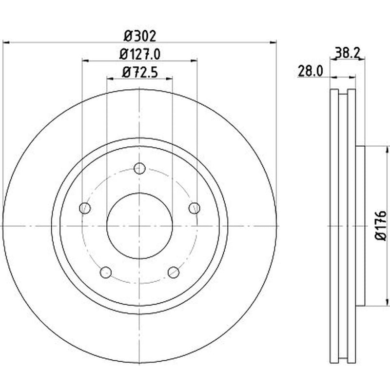 Mintex 2 x Front Brake Discs MDC2097-x2