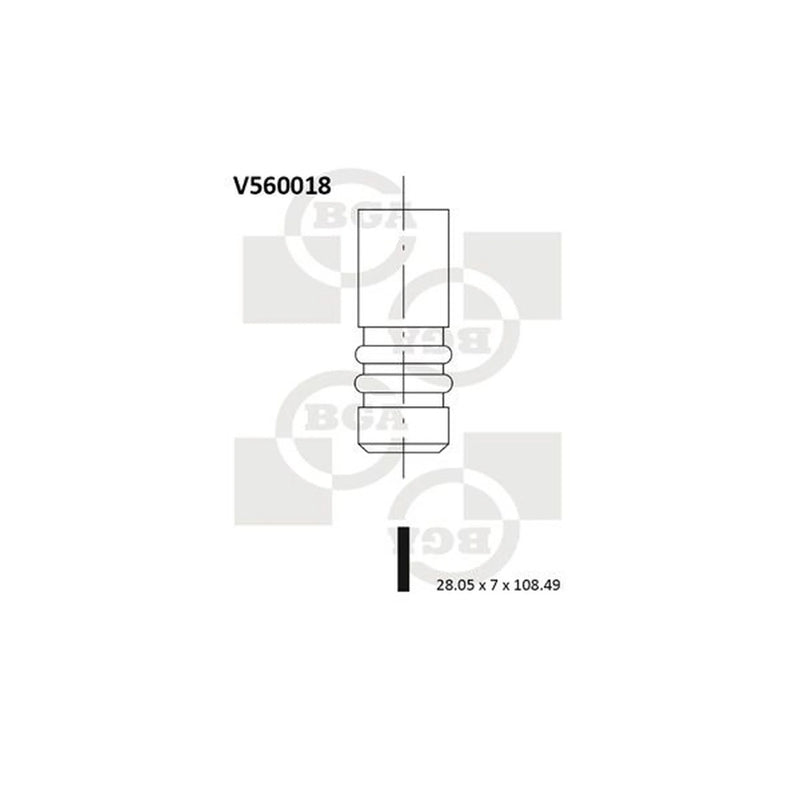 BGA Engine Exhaust Valve 28mm Head V560018
