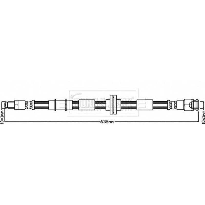 Borg & Beck Brake Hydraulic Hose Line Front Right BBH8404
