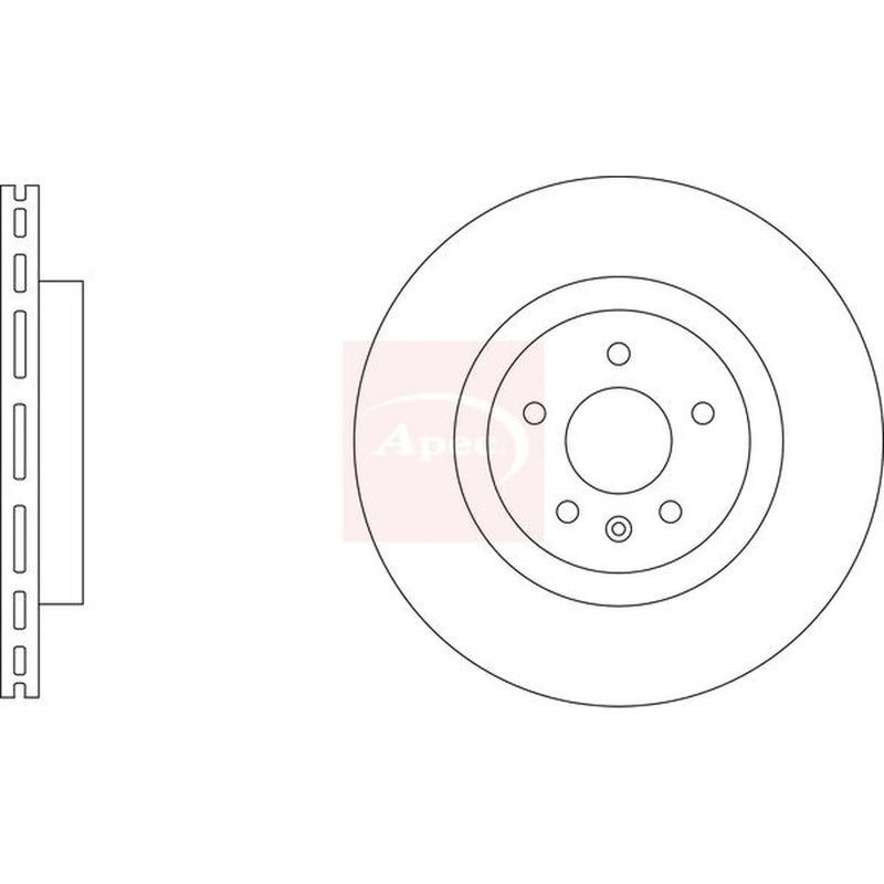 Apec 2 x Vented Front Brake Discs DSK3487-x2