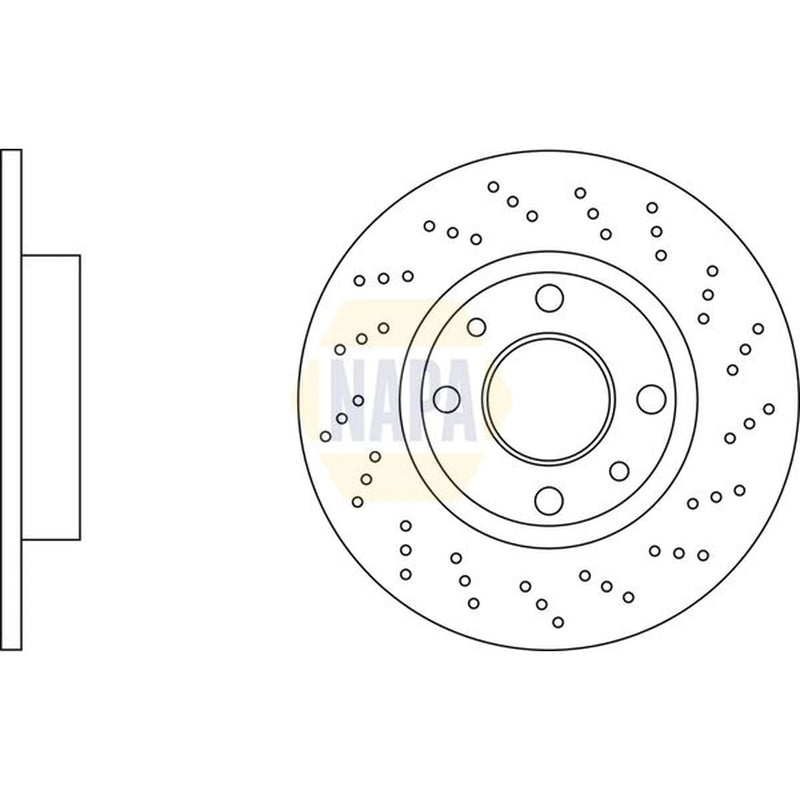 NAPA 2 x Perforated Rear Brake Discs NBD5846-x2
