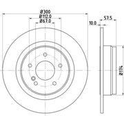 DON 2 x Solid Rear Brake Discs PCD10652-x2