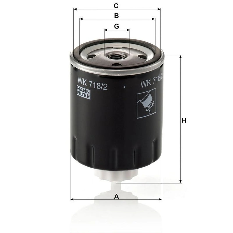 MANN-FILTER Fuel Filter Element WK 718/2