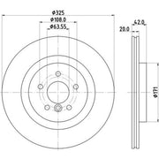 DON 2 x Vented Rear Brake Discs PCD20492-x2