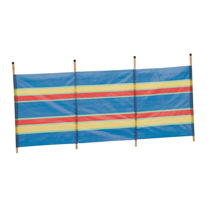 4 Pole Multicoloured Polythene Windbreak 1440 - Quest - Van Life Living