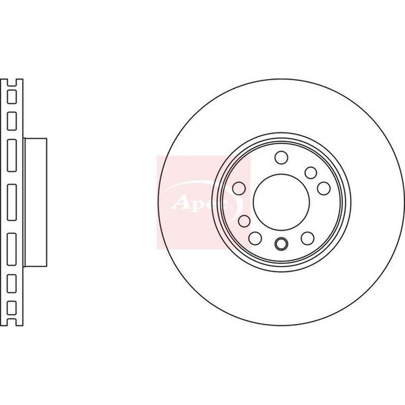 Apec 2 x Vented Front Brake Discs DSK2223-x2