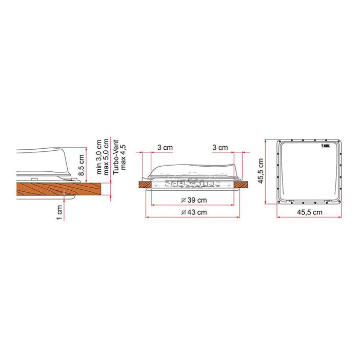 Fiamma Rooflight Turbo-Vent Premium White - Fiamma - Van Life Living