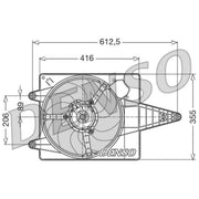 Denso Engine Cooling Fan fits Alfa Romeo 145 1994-2001 1.4 1.6 1.8 2.0