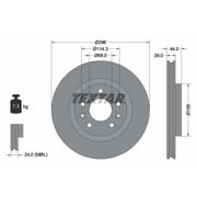 Textar 2 x Vented Front Brake Discs 92274203-x2