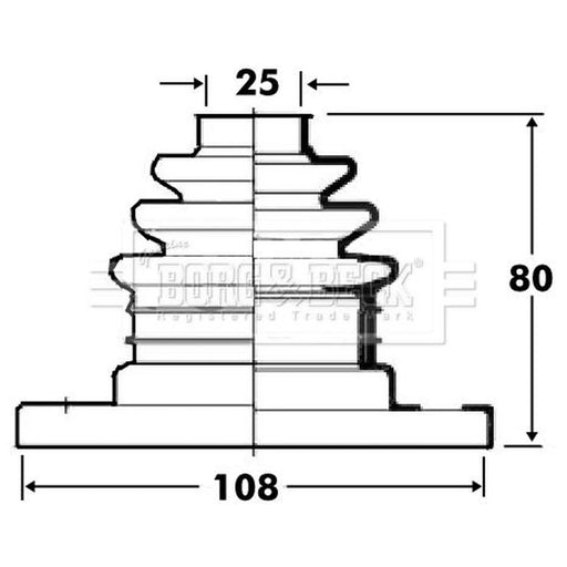 Borg & Beck Drive Shaft Bellow Kit transmission sided BCB2810
