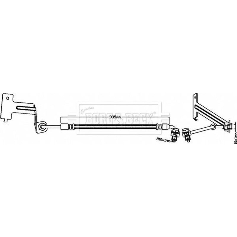 Borg & Beck Brake Hydraulic Hose Line Rear Right BBH8638