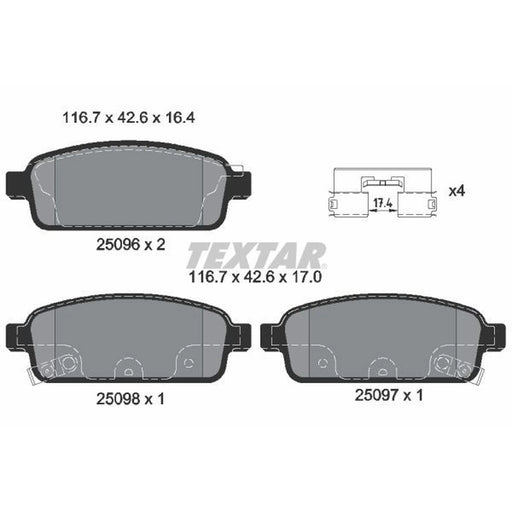 Textar Rear Brake Pad Set 2509602