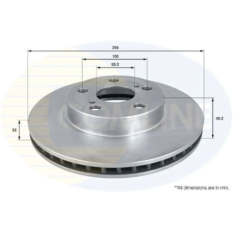 Comline 2 x Vented Front Brake Discs ADC01154V