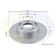 Comline 2 x Solid Rear Brake Discs ADC0555-x2