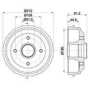 Mintex Brake Drum Assembly Rear MBD025