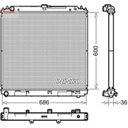 Denso Engine Radiator fits Nissan Navara NP300 2005-2007 2.5