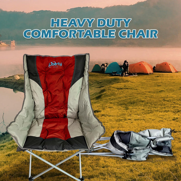 Liberty Red Comfort Camping Chair MDS1203 - Liberty Leisure UK - Van Life Living