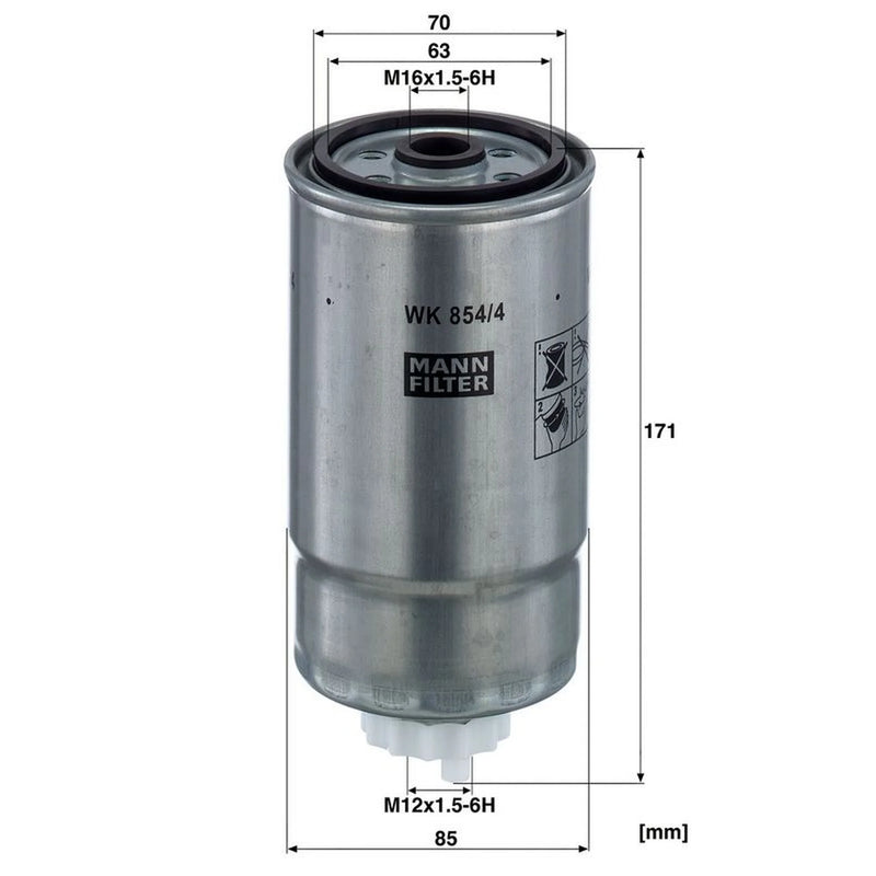 MANN-FILTER Fuel Filter Element WK 854/4
