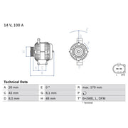 Bosch Car Alternator 12V 0 986 047 220