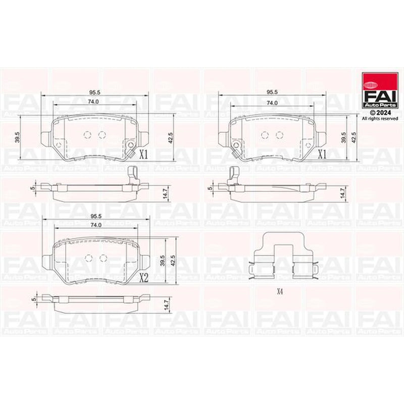 FAI Rear Brake Pad Set BP108
