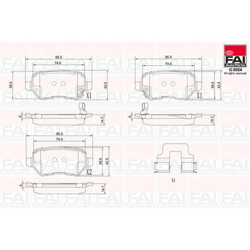 FAI Rear Brake Pad Set BP108