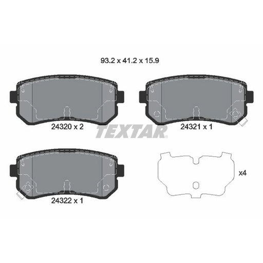 Textar Rear Brake Pad Set 2432001