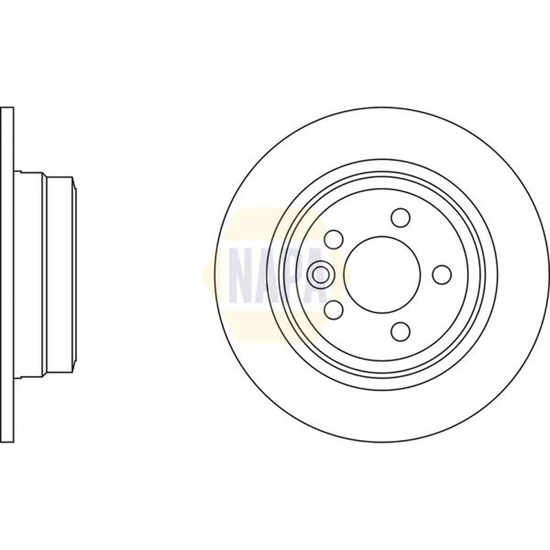 NAPA 2 x Solid Rear Brake Discs NBD5902-x2