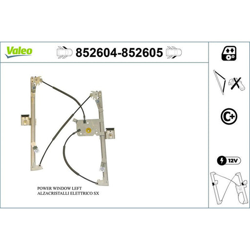 Valeo Electric Window Regulator Lifter Right Front 852605