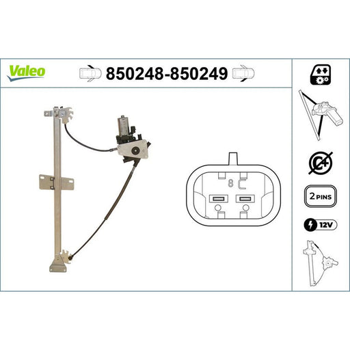 Valeo Electric Window Regulator Lifter Left Front 850248