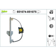 Valeo Electric Window Regulator Lifter Right Rear 851075
