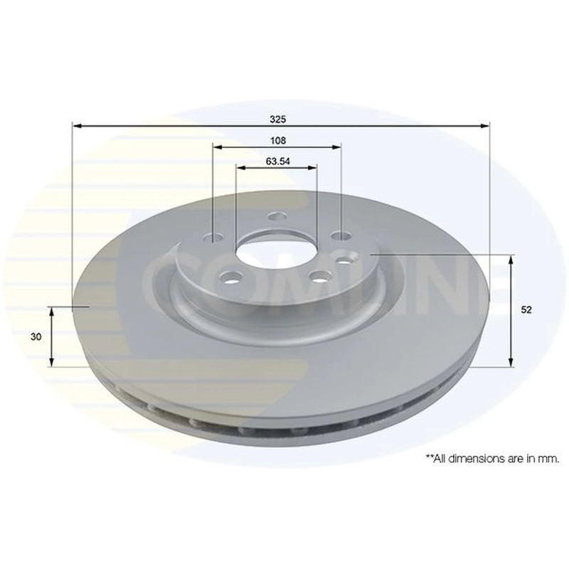 Comline 2 x Vented Front Brake Discs ADC1287V-x2