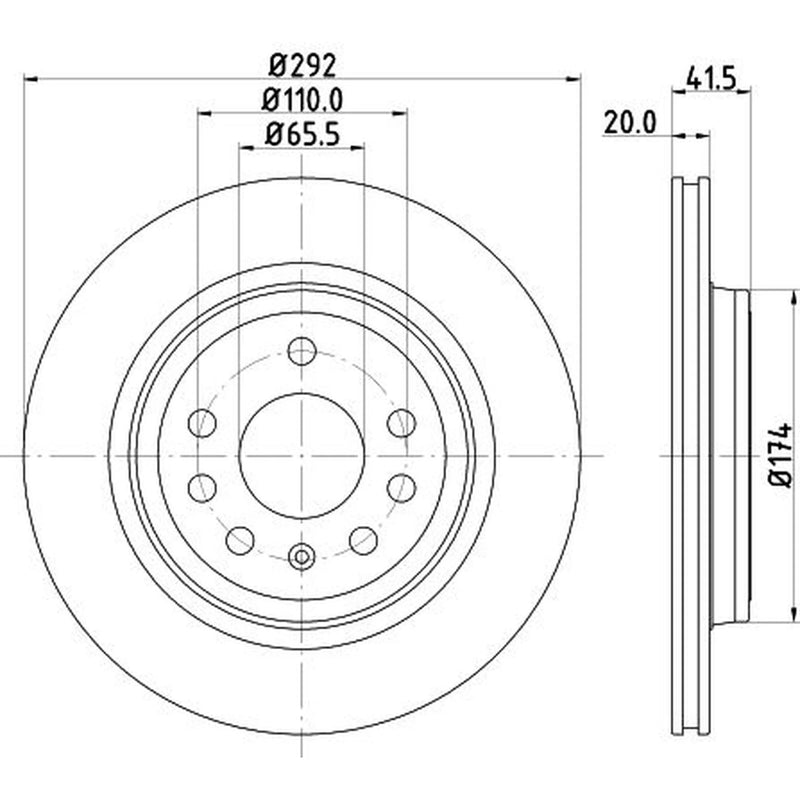 Mintex 2 x Externally Vented Rear Brake Discs MDC1675-x2
