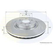 Comline 2 x Vented Front Brake Discs ADC2612V-x2