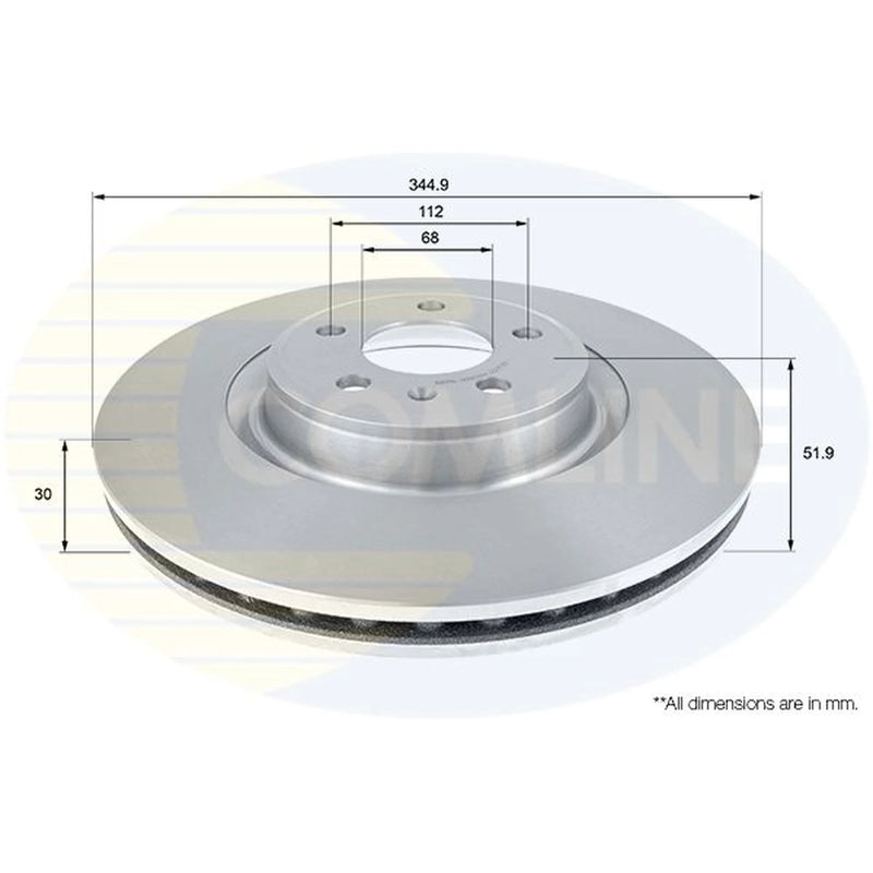 Comline 2 x Vented Front Brake Discs ADC2612V-x2