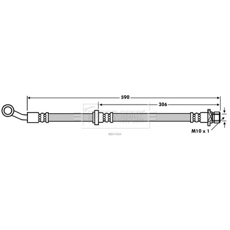 Borg & Beck Brake Hydraulic Hose Line Front Right BBH7604