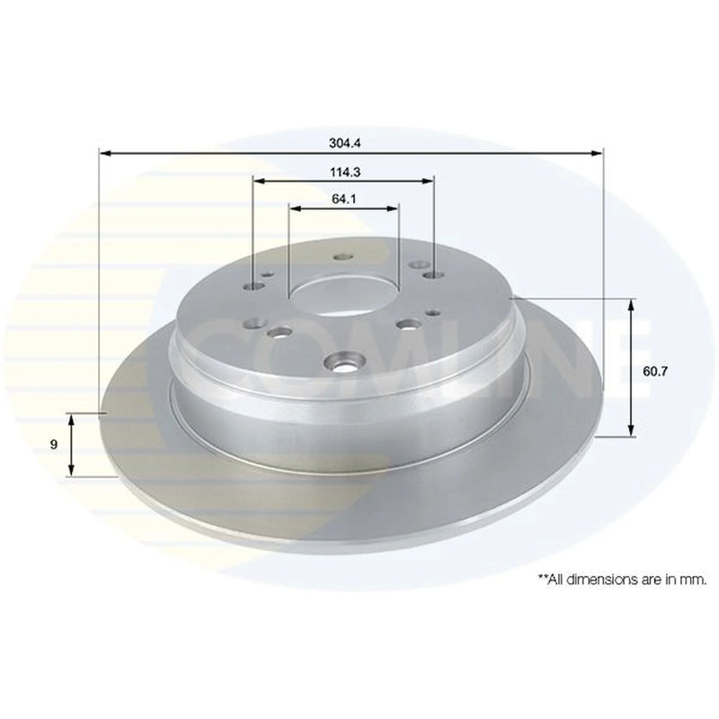 Comline 2 x Solid Rear Brake Discs ADC0556-x2