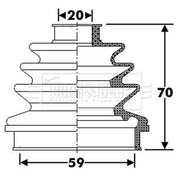 Borg & Beck Drive Shaft Bellow Kit Wheel Side BCB6281